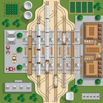 Interior of the railway station. Stock Illustration