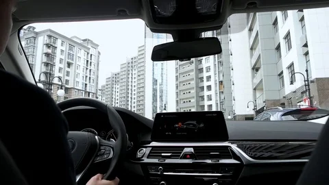 Interior rare view while driving car Stock Footage 89934911