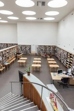 Interior of reading room of Vyborg Library Stock Photos