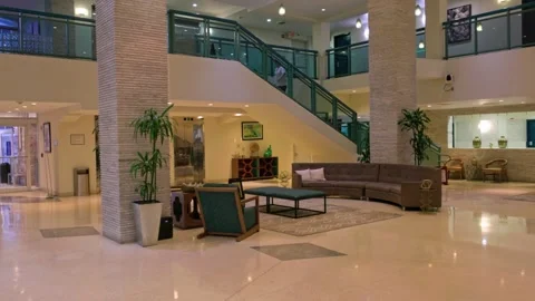 Interior of the reception hall at the Best Western Plus Atlantic Beach Resort Stock Footage 261314406