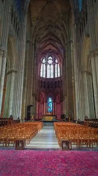 Interior of Reims Cathedral Foto stock