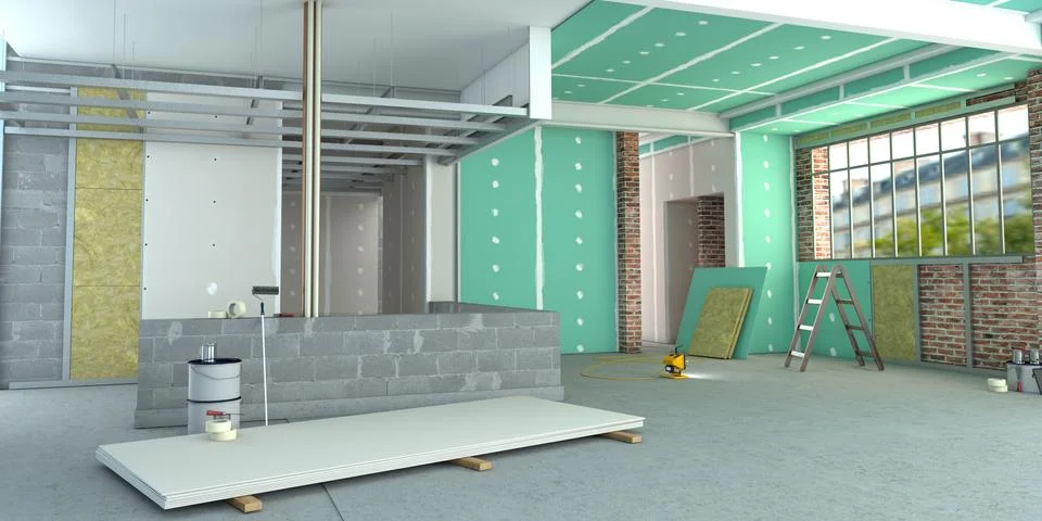 Interior remodeling Stock Illustration