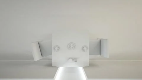 Interior rendering of a bar with one table and two seats Stock Illustration