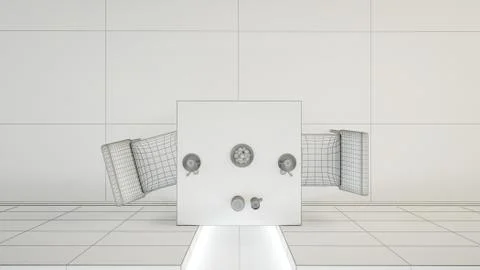 Interior rendering of a bar with one table and two seats Stock Illustration