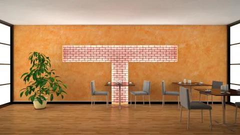 Interior rendering of a bar with textures Ilustração Stock