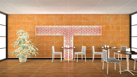 Interior rendering of a bar with textures Ilustração Stock