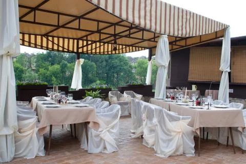 Interior of a restaurant in a hotel Stock Photos