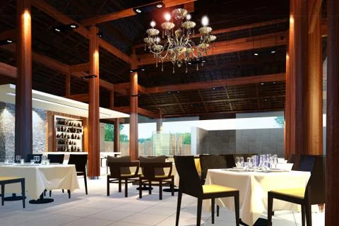 Interior of restaurant Stock Illustration