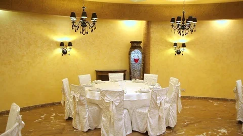 The interior of the restaurant. The interior design of the restaurant. Stock Footage 102172036