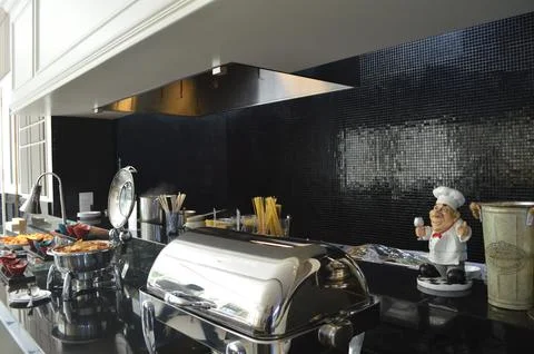 Interior of a restaurant kitchen Stock Photos