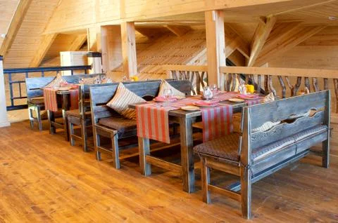 Interior of the restaurant Stock Photos