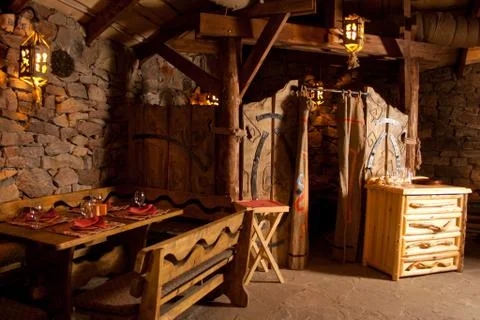 Interior of the restaurant Stock Photos