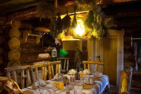 Interior of the restaurant 스톡 사진