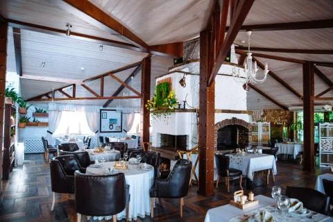 Interior of restaurant. Stock Photos