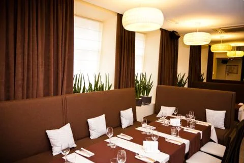 Interior of the restaurant 스톡 사진