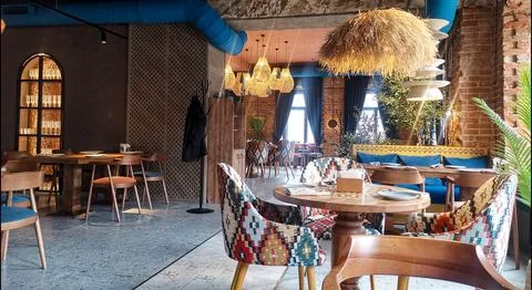 Interior of restaurant Stock Photos