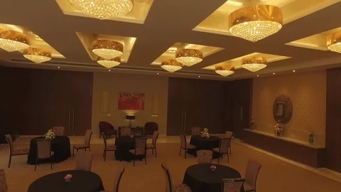 Interior of a restaurant Shot on DJI Drone Stock-Footage 90757340