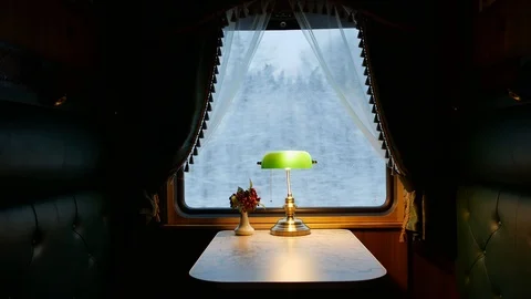 Interior of a retro train car. Video stock 125697821