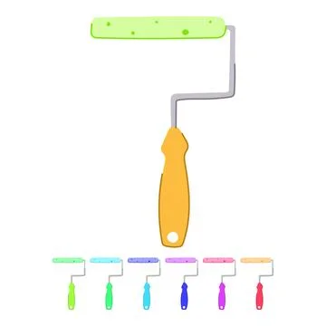 Interior roller paint vector cartoon graphic Stock Illustration