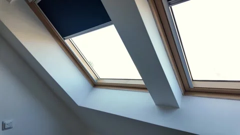 Interior of a roof windows. Dormer windows. Roof windows, Skylight Stock Footage 311794908