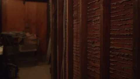 Interior Room of Abandoned Building with Bare Walls Video stock 82290227