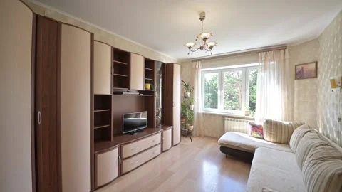 Interior room apartment modern bright cozy atmosphere Stock Footage 152045331