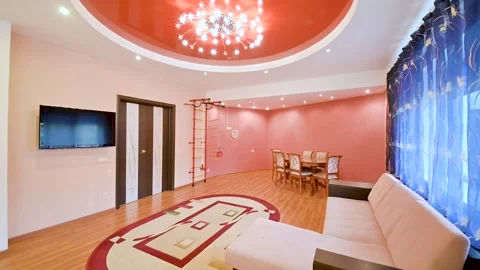 Interior room apartment modern bright cozy atmosphere Stock Footage 152079080