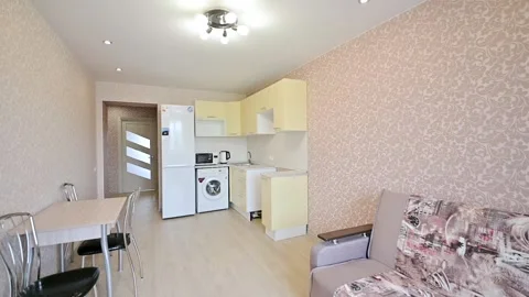 Interior room apartment modern bright cozy atmosphere Stock Footage 152080997