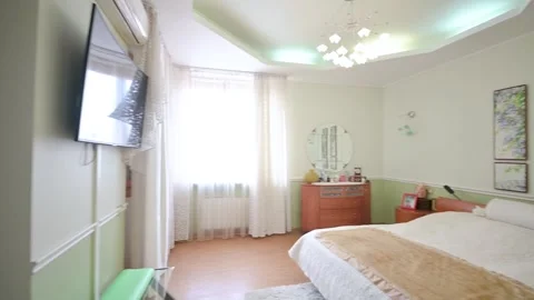 Interior room apartment modern bright cozy atmosphere Stock Footage 152319086