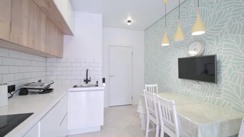 Interior room apartment modern bright cozy atmosphere Stock Footage 172575127