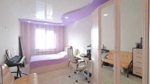 Interior room apartment modern bright cozy atmosphere Stock Footage 172575151
