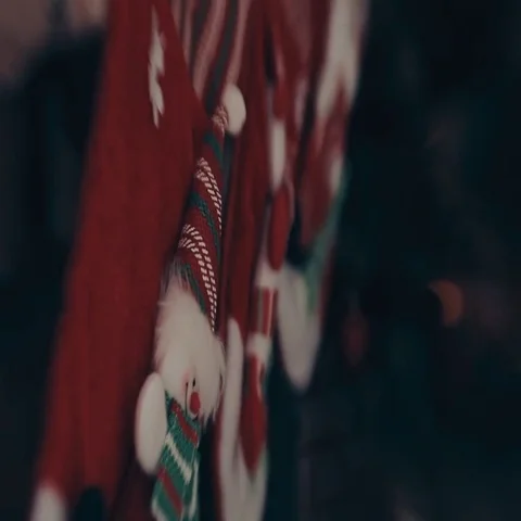 Interior room with elegant Christmas tree, fireplace and Christmas socks 動画素材 69541079