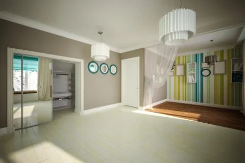 Interior room empty in modern style Stock Illustration