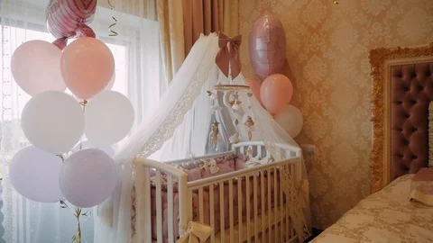 Interior of the room for a newborn Vídeos de archivo 111952598