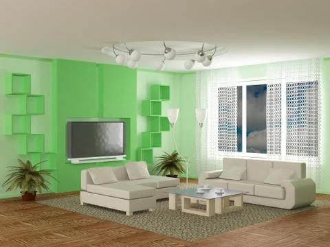 Interior of a room of rest. 3D image Stock Illustration