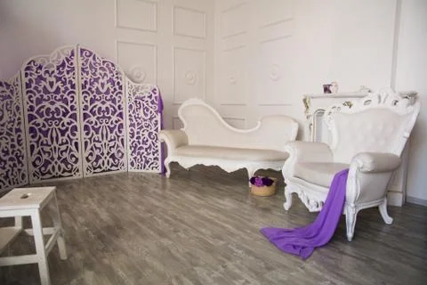 Interior of the room in retro style Stock Photos