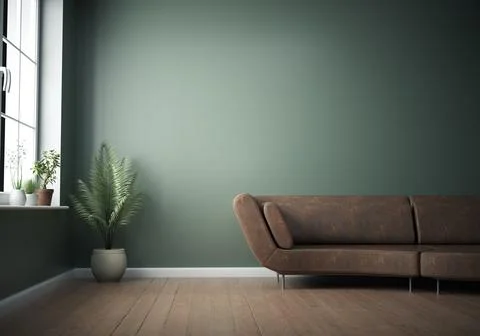 Interior of a  room with a sofa Stock Illustration