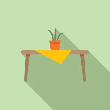 Interior room table icon flat vector. Vacation design Stock Illustration