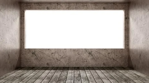 Interior of room with window overlooking landscape. 스톡 일러스트