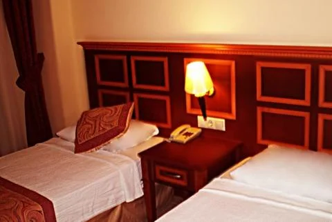 The interior rooms of the turkish Grand Nar hotel in Kemer city Stock Photos