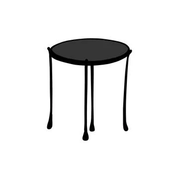 Interior round coffee table on a white background Stock Illustration