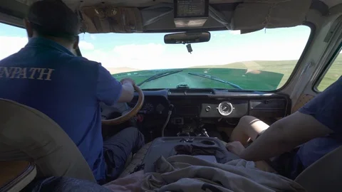 Interior of Russian made UAZ-452 Van off-road in Mongolia. Stock Footage 115034934