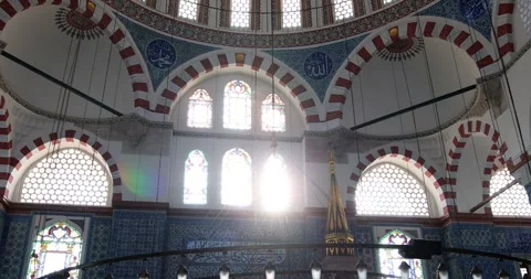 Interior of Rustem Pasha Mosque at sunset in Istanbul Stock Footage 299812513