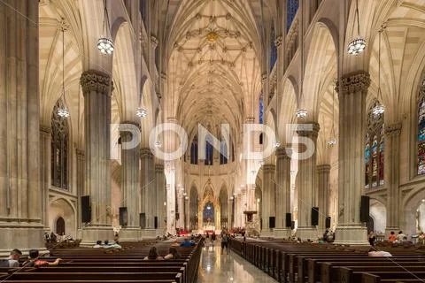Interior of Saint Patrick's Cathedral in New York City Stock Photos