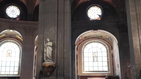 Interior of Saint-Sulpice Church in Paris France 库存影片 344694994