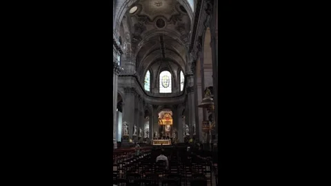 Interior of Saint-Sulpice Church in Paris France 库存影片 344695050