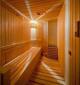 The interior of a sauna Stock Photos