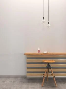 Interior scene with bar stool Illustrazione stock