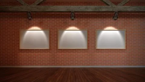 Interior scene with brick wall Stock Illustration