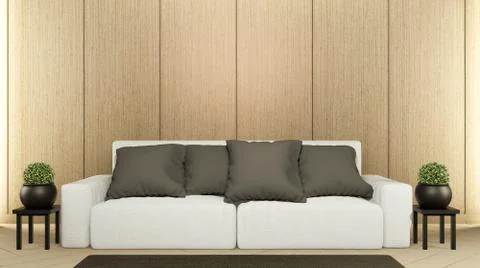 Interior scene mock up with sofa and decoration on room minimalism. 3D render Stock Illustration